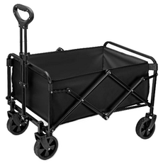 加大5吋露營推車 - 可折疊、大容量、耐用露營拖車, 黑色, 1個