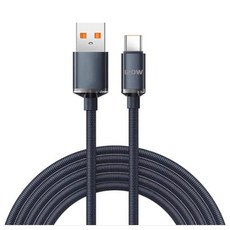 120W 6A 초고속충전 Type-C 데이터 케이블 USB-A to C, 2개, 검정색, 2m