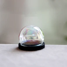 개방형 원형 유리 Cloche 글로브 디스플레이 돔 커버 병 영원한 나무 받침대가 있는 1/2X 20/25/30/35mm, 02 1pc, 01 35mm rainbow
