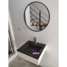 愛琴海廚房 台灣製12048 120CM 壁掛式浴櫃 啞光人造石臉盆 黑色 灰色 白色 PVC防水發泡板桶身, 黑