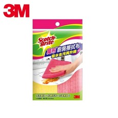3M 百利 魔布廚房擦拭布 2入(紅、黃兩色各一)，超強吸水力，輕鬆去除油污，廚房清潔好幫手, 1個, 紅、黃兩色各一