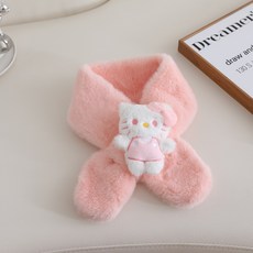 귀여운 kt 퍼목도리 키즈 방한, 핑크