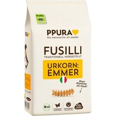 PPURA 유기농 푸실리 에머 파스타 500g 우르콘 에머 품종으로 만든 100% 천연 나선형 면 이탈리아산 - 첨가물 색소 방부제를 사용하지 않은 이탈리아산 면, 1