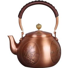 가열 동주전자 업소용 인테리어 찻잎 끓이는 주전자, 1개, 1.2L 구리 주전자 A