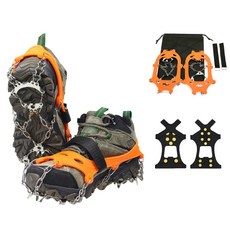 wrikri 등산용 26포인트 아이젠 + 도시형 10포인트 아이젠, 주황