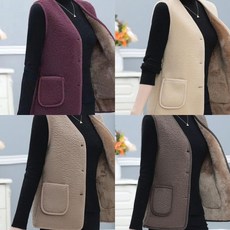 메모샵 양털융기모조끼 뽀글이조끼 양털조끼 기모 여성조끼