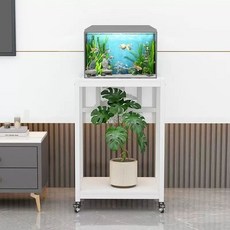 어항테이블 받침대 이동식 프레임 금속 선반 트롤리 어항받침 화이트보드+화이트프레임 발판 2칸 40x30cm