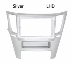Double Din 안드로이드 자동차 헤드 유닛 프레임 키트 SUBARU 아웃백 레거시 2009-2014 스테레오 대시 보, 01 Silver LHD
