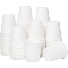 RACETOP 100팩 욕실 종이컵 3온스 일회용 구강 청결제 컵 종이 커피 욕실에 이상적입니다, 12 oz White Solid, 300.0