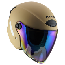 코모 디라이트 D-LIGHT 초경량 오픈페이스 헬멧 5종 쉴드, 무광샌드 레인보우쉴드