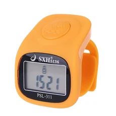 K1KA LED 핑거 탈리 카운터 디지털 전자 Tasbeeh 휴대용 리모콘, Orange, 1개