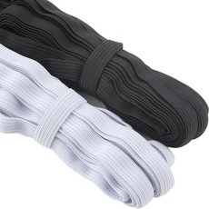 고탄력 납작 바지 고무밴드 허리 고무줄 12mm-25m 대용량, 1개, 블랙