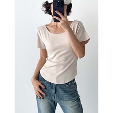 VENUSY 正韓遮副乳柔滑親膚莫代爾U領背心 - 韓國東大門直送，孕婦內搭舒適首選, 1個, 象牙色