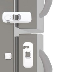 어린이 안전 냉장고 잠금 장치 접착식 패드가 있는 아동용 흰색 냉장고 잠금 장치 2팩 냉장고 캐비닛 서랍 이중 문 등을 위한 아기 안전 잠금 장치