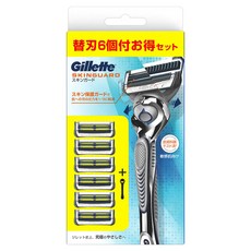 Gillette 吉列 SkinGuard系列手動刮鬍刀架 + 替換頭 6入組, 1組