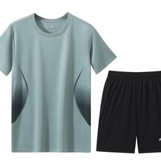 USHER PRANCE 男士運動T恤短褲兩件套 夏季 速干 透氣 跑步
