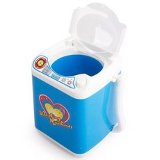 소맥 제조 미니 소형 세탁기 화장품 메이크업 브러시 제조기 장난감 퍼프 세척 브러쉬, 블루 모의 세탁기