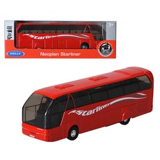 웰리 Neoplan starliner 대형버스 레드 장난감 미니카, 1개