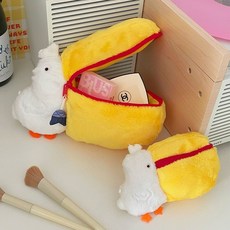 펠리컨 인형 파우치 필통 키링 귀여운 동물 입벌리는 펠리칸 화장품 가방 미니 생리대 립스틱 다용도, 1개, 14센티