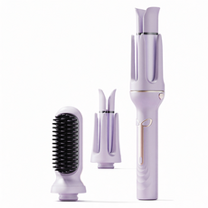 스타일닥터 3in1 전자동 고데기 스트레이트 브러시 오토 컬링 웨이브, 퍼플, YH089