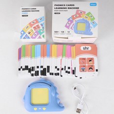 英語插卡學習機自然拼讀卡片機寶寶英語啓蒙益智玩具幼兒早教機, 自然拼讀卡片機【126張卡】含有12首英文兒歌純英文發聲-充:1個