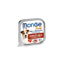 Monge 瑪恩吉 倍愛滿滿 犬主食餐盒 100g 羊肉蘋果口味, 1個, 瑪恩吉倍愛滿滿犬餐盒-羊+蘋果*32