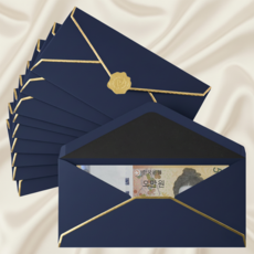 쿠말 예쁜 고급 용돈 현금봉투, 네이비, 10개