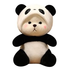 [당신의 행복] 곰돌이 인형 팬더 곰인형 애착인형 귀엽고 안고자는 쿠션, 1개, 하얀색+검정색, 65cm