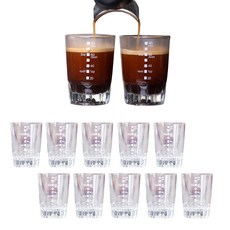 글라스 에스프레소 라인 샷잔 80ml 눈금 스퀘어 샷잔 커피샷잔, 10개, 단일 10개, 단일