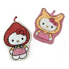 오브아 키티핸드타월 욕실타월 집들이선물 고리수건, 1개, 딸기키티 + 바나나키티