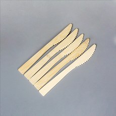 [쿡앤팩] 생분해성 일회용 대나무 나이프 벌크 포장, 1개, 100개입
