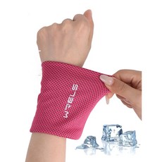 WRELS 통기성 땀흡수 속건 손목보호대 여름 쿨감 쿨링 땀닦이 스포츠 헬스 손목밴드, 1개, 로즈레드