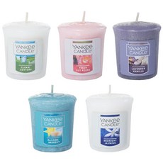 양키캔들 YANKEE CANDLE 아로마 샘플러 시험 5개 세트 클린 코튼/바하마 브리즈/라벤더 바닐라/미드나이트 재스민/프레시 컷 로즈 각 1개 연소 시간 약 15시간 아로마, 1g, 상세페이지 참조
