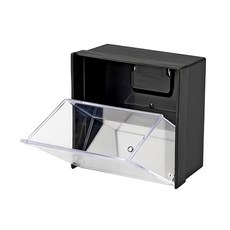 inomata 磁吸壁掛式斜取收納盒 方形, 黑色, 1個