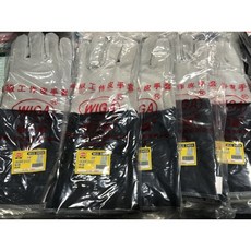 大肚山產五金行 電焊手套 工作手套 皮手套 內裡5指 WIGA 16吋 電焊防護, 1個, 灰色