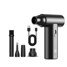 渦輪風扇便攜式吹塵器手提式多功能車載吸塵器無線電動, 一个, J01 黑色