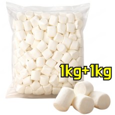 1+1쫀득쿠키 마시멜로우 빅 마시멜로 마시멜로우 1kg, 플레인 마시멜로 500g (10팩/박스)