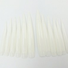 네일팁 롱팁 오발 내츄럴 클리어 디자인 네일아트 연장 작품용, 1개