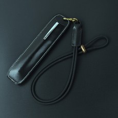가죽 펜케이스 심플 문구 케이스 파우치 만년필 필통 목걸이, F. 검은색검은색 로프
