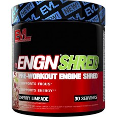 EVLUTIONNUTRITION ENGN Shred鍛練前能量補給沖泡飲 櫻桃檸檬汽水口味, 1個, 249g