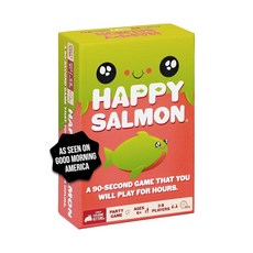 Exploding Kittens Happy Salmon 38인용 만 6세 이상 90초 라운드 배우기 매칭 카드 게임 파티 가족 게임의 밤 어린이 성인 255295, 해피 연어 (오리지널)
