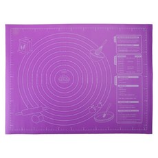 반죽을 밀기 위한 실리콘 페이스트리 매트 미끄럼 방지 초대형 논스틱 페이스트리 베이킹 매트와 계량 반죽을 밀기 위한 매트, Purple