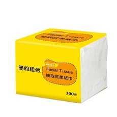 簡約組合抽取式柔紙巾 300抽, 80個, 300張, 1g