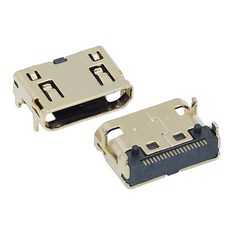 미니 HDMI 호환 수 암 커넥터 SMD 19 핀 리플로우 납땜 가능 직각 표면 마운트 PCB Rohs 리셉터클 10, C, 1개