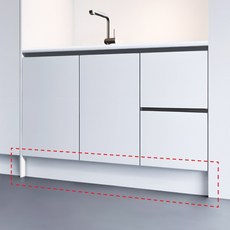 [국내생산] 큐브프레임 싱크대 걸레받이 주문제작 밀키화이트 무광, 밀키화이트 1200mmX150mm/2.7Kg