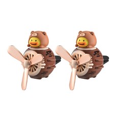 애니멀프렌즈 차량용 프로펠러 방향제 1+1, 브라운덕(콜로뉴+오션 코인방향제), 1세트