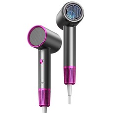 ESPERANZA 가정용 드라이기 음이온 빠른건조 초경량 헤어 드라이기 662A-1800W, 그레이+마젠타