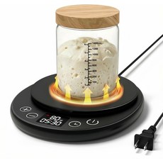 암슈쿠 사워도우 스타터 워머 - 전문가용 1F 정밀도 24시간 자동 종료 타이머 지연 시동 4.9인치 표면으로 완벽한 발효블랙, Black