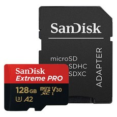 샌디스크 MicroSD 익스트림 프로 UHS-I 메모리카드 U3 4K, 128GB