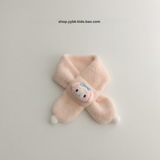 겨울 방한 목도리 귀여운 곰돌이 키즈 남아 어린이 넥워머, 작은 베리 래빗 핑크
